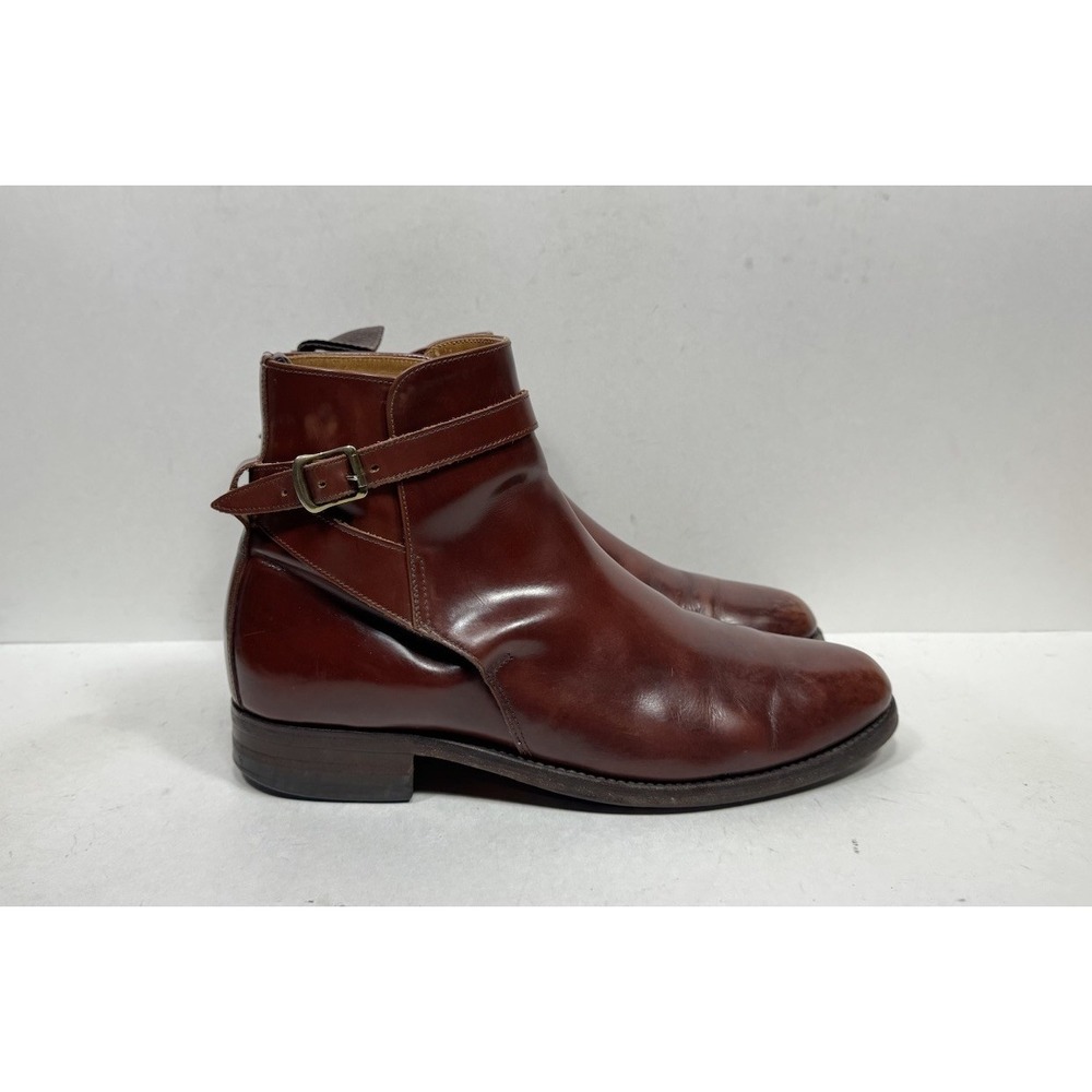 Alfred Sargent Childrey Jodhpur Burgundy Brown Boots Leather Buckle Shoe 10 US